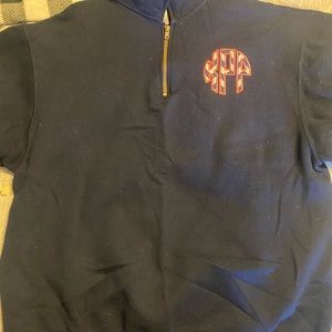 Navy blue sweatshirt w/ KPP initials